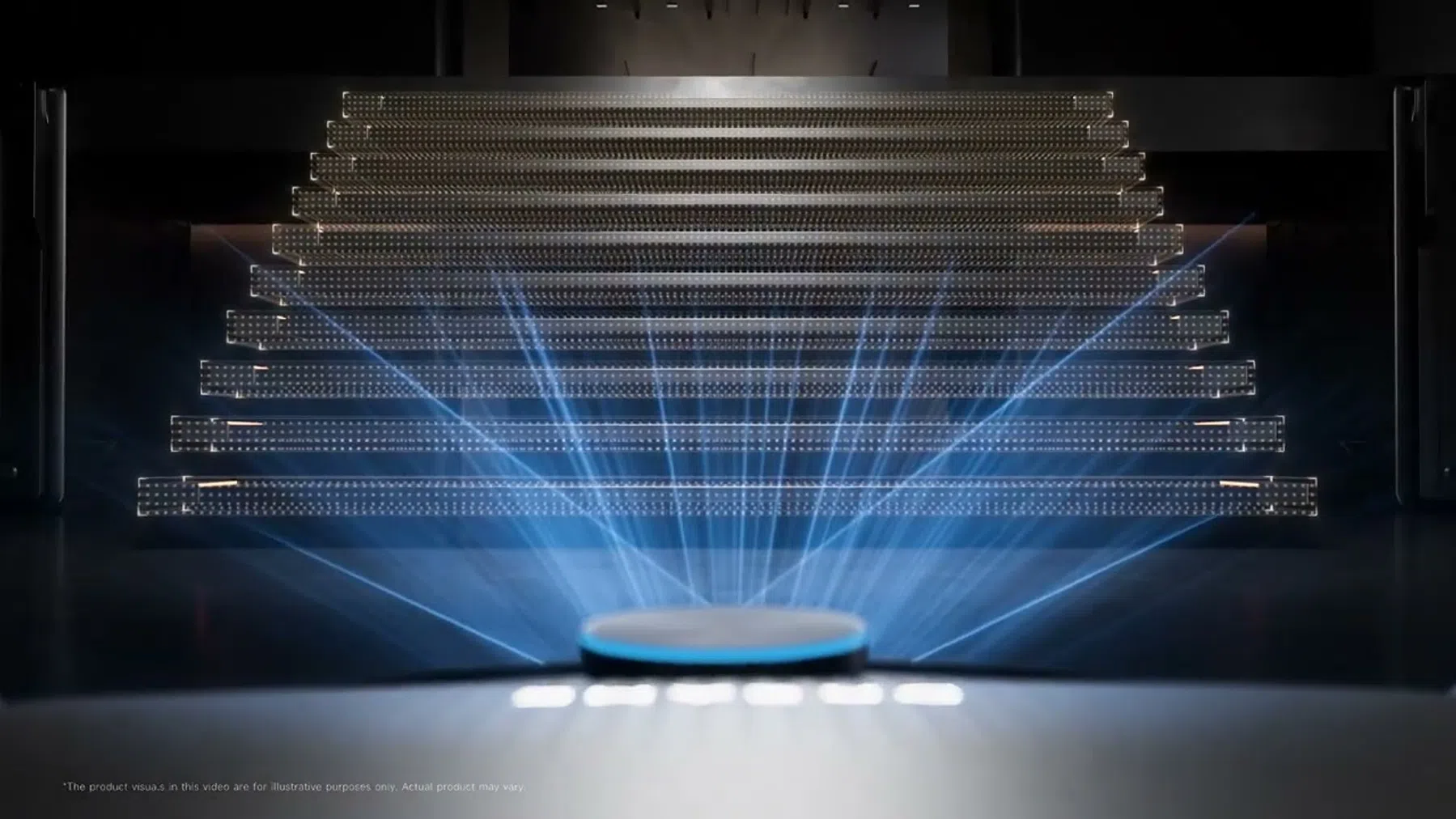 Robotstofzuiger die de trap scant om erop te lopen